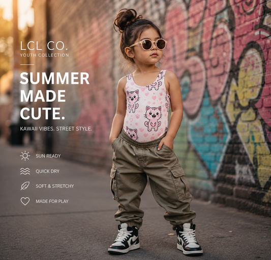 LCL CO. Kawaii Kitty Kids Swimsuit